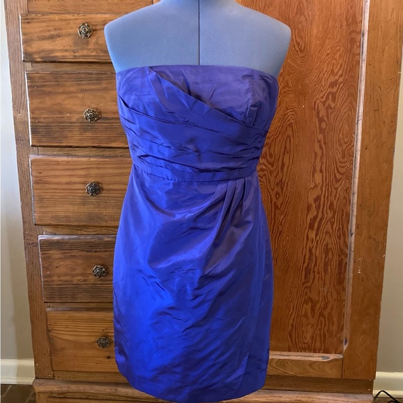 J. Crew Dresses & Skirts - J. Crew Blue Ruched Strapless Cocktail Dress